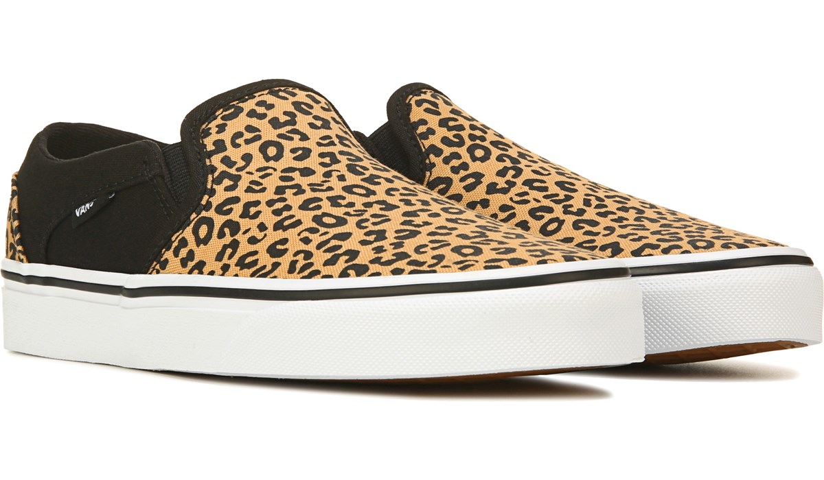 vans asher leopard slip-on sneaker