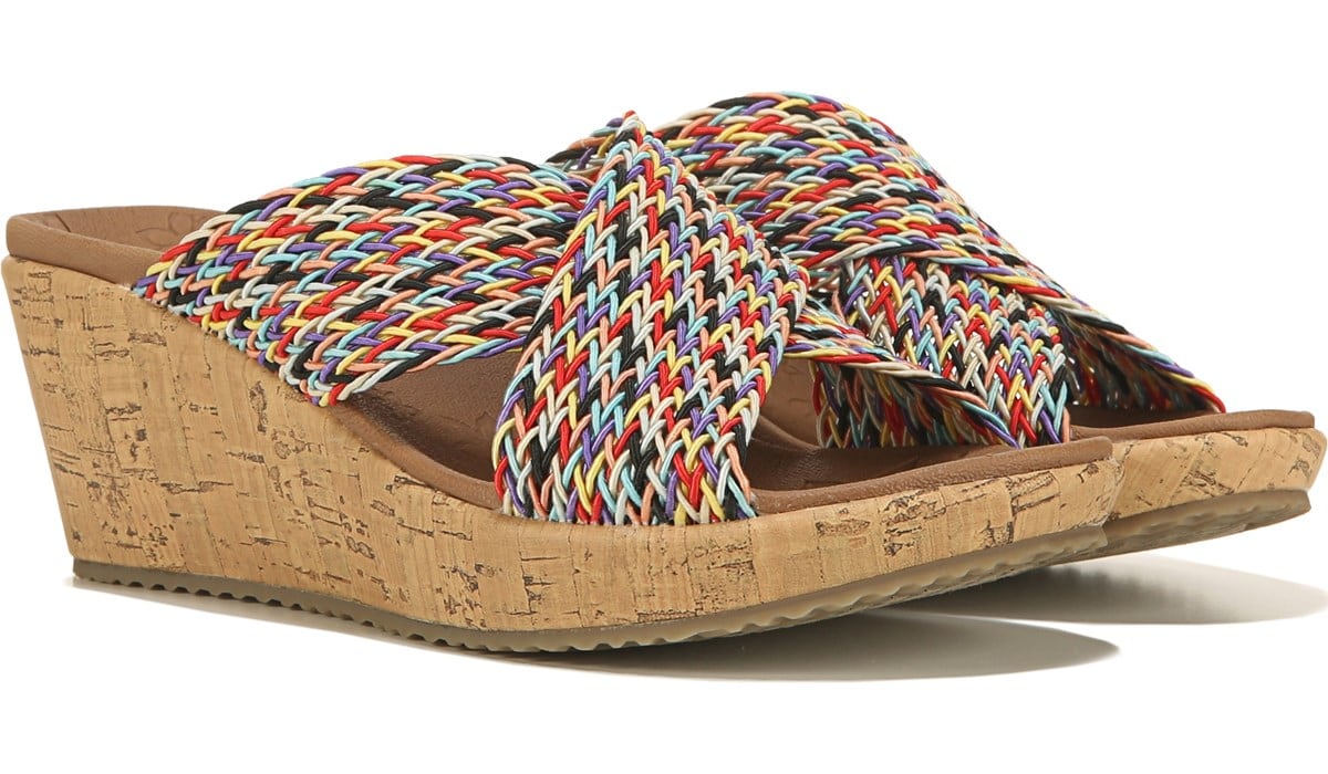 skechers multi strap wedge sandals