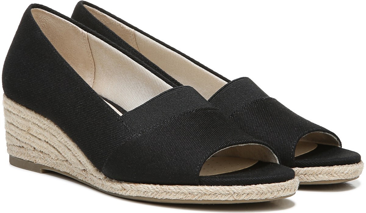 navy wedges open toe