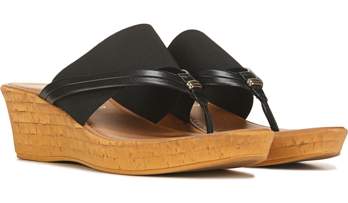 Italian shoemakers black sandals Clearance