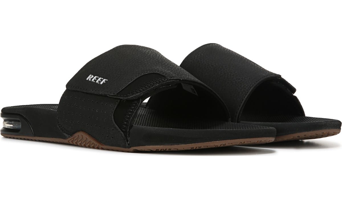 Reef Men's Fanning Slide Black Silver 11
